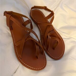 SHEIN Brown Crisscross Sandals